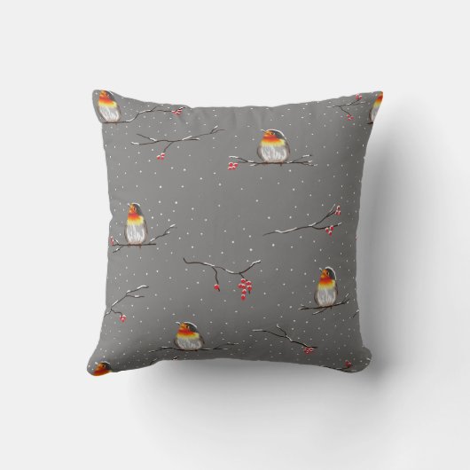 鶯の紋様 クッション (裏面)