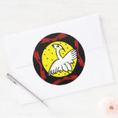 鶴と月のステッカー ラウンドシール (封筒)