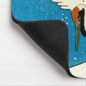 鶴と波，クレーン&ウェーブ，広重，浮世絵 マウスパッド (コーナー)