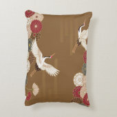 鶴と菊日本のが伝統的舞う アクセントクッション (裏面(縦))