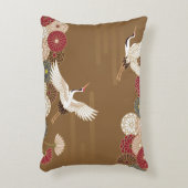 鶴と菊日本のが伝統的舞う アクセントクッション (正面(垂直))