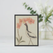 鶴と蘭はがき ポストカード (スタンド正面)