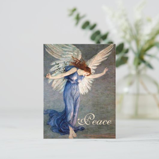 鶴の平和の天使クリスマス シーズンポストカード (スタンド正面)