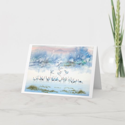 鶴の幸せ日本のの鳥 カード (正面)