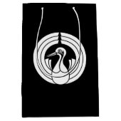 鶴の形の熨斗円 ミディアムペーパーバッグ (正面)