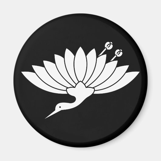 鶴の形の菊 マグネット (正面)