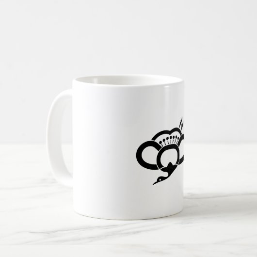 鶴の形をした影の梅 コーヒーマグカップ (正面左)