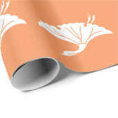 鶴の形をした銀杏の葉 ラッピングペーパー (ロールコーナー)