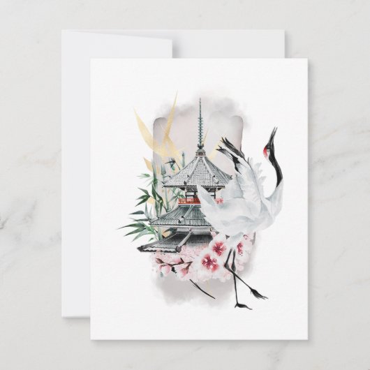 鶴の鳥のアートワーク日本の (正面)