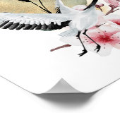 鶴の鳥のアートワーク日本の ポスター (角)