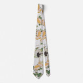 . .鶴の鳥の牡丹花ネクタイ ネクタイ (正面)