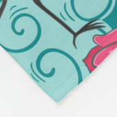 鶴や牡丹などの継ぎ目のない模様。ヴィンテージ  フリースブランケット (角)