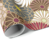 鶴や菊がパッ日本のと伝統的鳴る ラッピングペーパー (ロールコーナー)