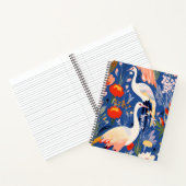 鶴カラフル花柄 ノートブック (内部)
