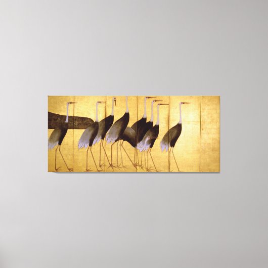 鶴尾形光琳日本のファインアート キャンバスプリント (正面)