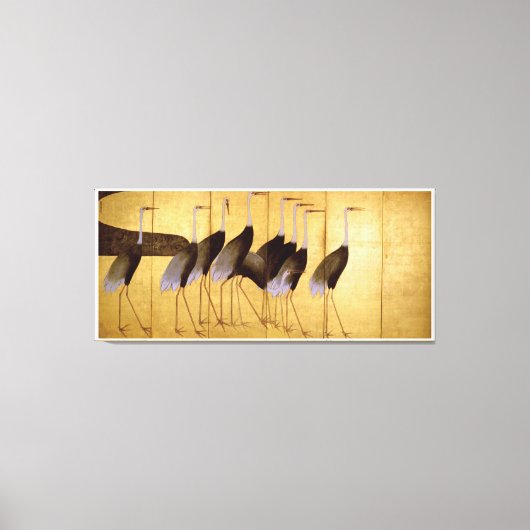 鶴尾形光琳日本のファインアート キャンバスプリント (正面)