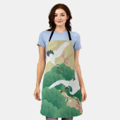 鶴日本のと松 エプロン (着用した状態)