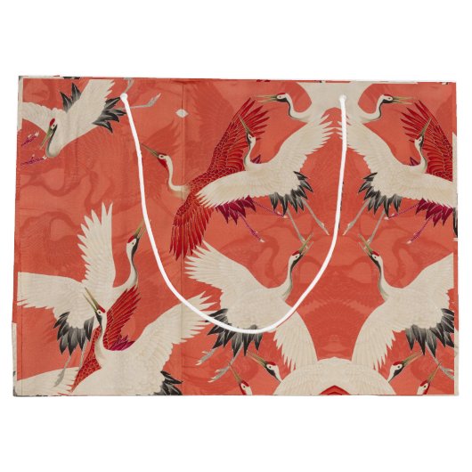 鶴日本のの着物抱き枕 ラージペーパーバッグ (裏面)