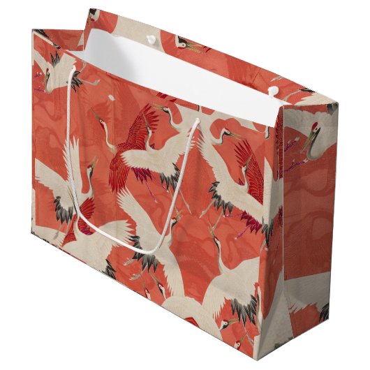 鶴日本のの着物抱き枕 ラージペーパーバッグ (正面アングル)