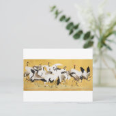 鶴日本のの群れ – 石田勇亭 –  ポストカード (スタンド正面)