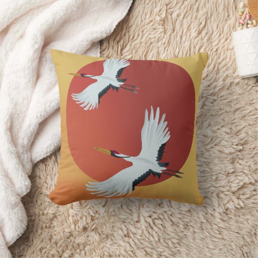 鶴日本のの鳥 クッション (ブランケット)