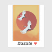 鶴日本のの鳥 シール (シート)