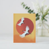 鶴日本のの鳥 ポストカード (スタンド正面)