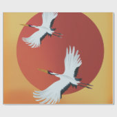 鶴日本のの鳥 ラッピングペーパー (フラット)