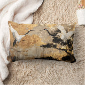 鶴日本のの鳥 ランバークッション (ブランケット)