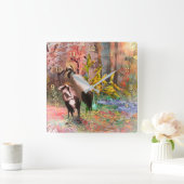 鶴日本のの「朝日」 スクエア壁時計 (ホーム)