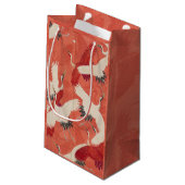 鶴日本の赤着物抱き枕 スモールペーパーバッグ (裏面アングル)