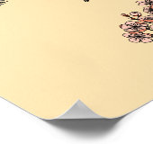 鶴日本の鳥及び咲き桜 ポスター (角)