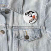 鶴日本の鳥及び咲き桜 缶バッジ (インサイチュ)