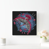 鶴日本の スクエア壁時計 (ホーム)