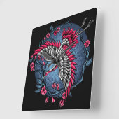 鶴日本の スクエア壁時計 (傾斜)