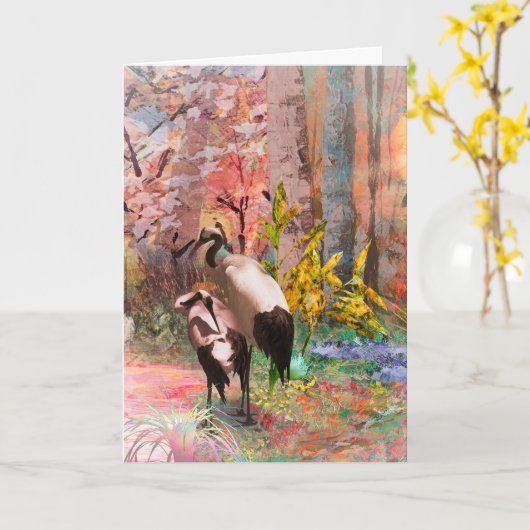 鶴日本の「朝日」 カード (黄色い花)