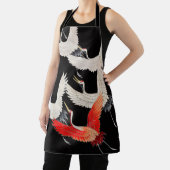 鶴飛んでいる：鳥日本のの着物アート エプロン (インサイチュ)