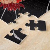 鶴飛んでいる:鳥日本のの着物アート ジグソーパズル (側面)