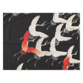 鶴飛んでいる:鳥日本のの着物アート テーブルクロス (正面(横))