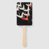 鶴飛んでいる:鳥日本のの着物アート ハンドファン (裏面)