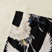 鶴飛んでいる：鳥日本のの着物アート ビーチタオル (インサイチュ)