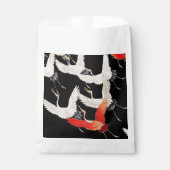 鶴飛んでいる:鳥日本のの着物アート フェイバーバッグ (正面)