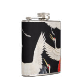 鶴飛んでいる：鳥日本のの着物アート フラスク (右)