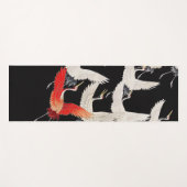 鶴飛んでいる：鳥日本のの着物アート ヨガマット (正面(横))