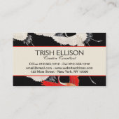 鶴飛んでいる：鳥日本のの着物アート 名刺 (裏面)