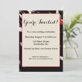 鶴飛んでいる：鳥日本のの着物アート 招待状 (スタンド正面)