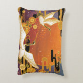 鶴鳥の菊の日本の模様 アクセントクッション (裏面(縦))