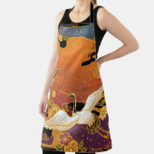 鶴鳥の菊の日本の模様 エプロン (インサイチュ)