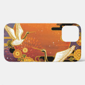鶴鳥の菊の日本の模様 Case-Mate iPhoneケース (裏面 (横))