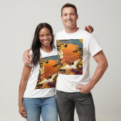 鶴鳥の菊の日本の模様 Tシャツ (ユニセックス)
